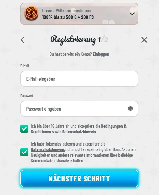 register wyns casino