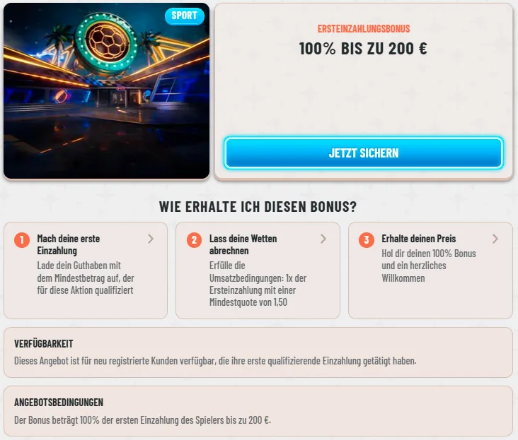 Willkommensbonus wyns casino
